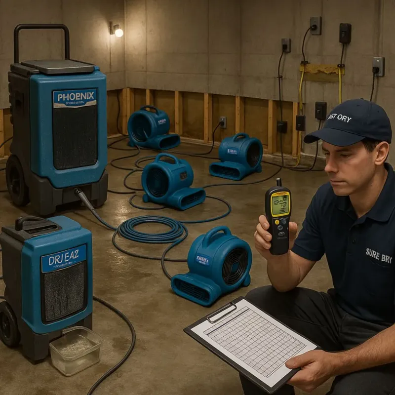 Structural Drying and Dehumidification process in Ballinger, TX